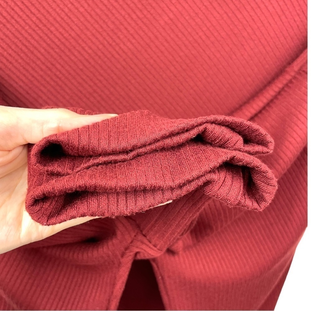 Sympli 3/4 Batwing Sleeve Ribbed Slub Turtleneck Top Size 10 - Picture 4 of 5